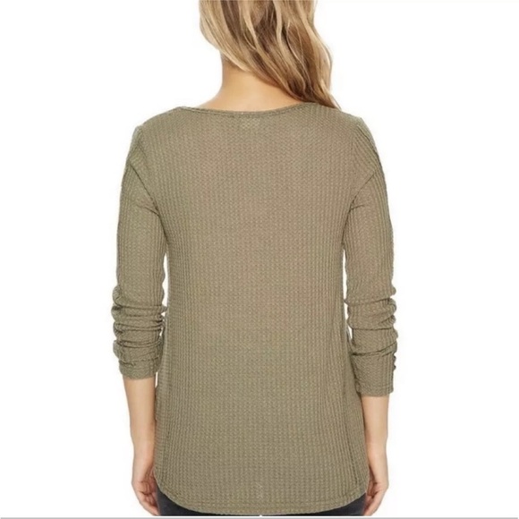 O’Neill Green Long Sleeve Waffle Knit Sweater Top - Picture 5 of 7
